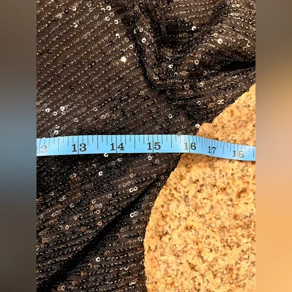 Ieena for Mac Duggal Black Sequin Knotted Long Sleeve Midi Dress Size 6 NWT - Picture 4 of 12